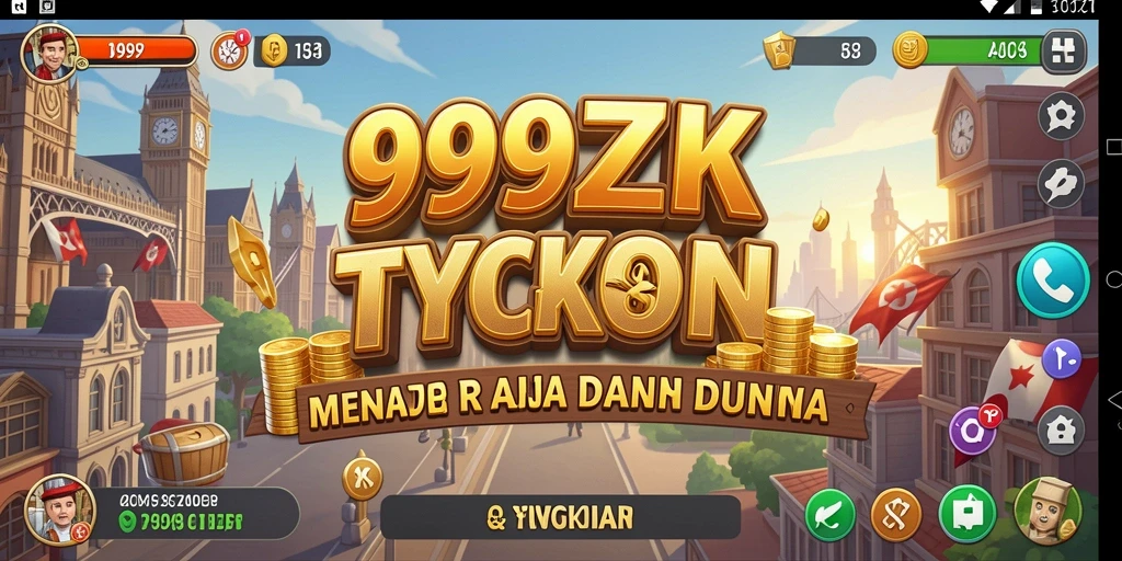 Screenshot menampilkan gameplay menarik 999ZK dalam dunia Tycoon.