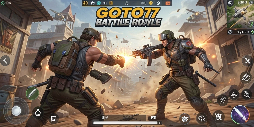 Gameplay GOTO77 yang seru dalam mode Battle Royale.