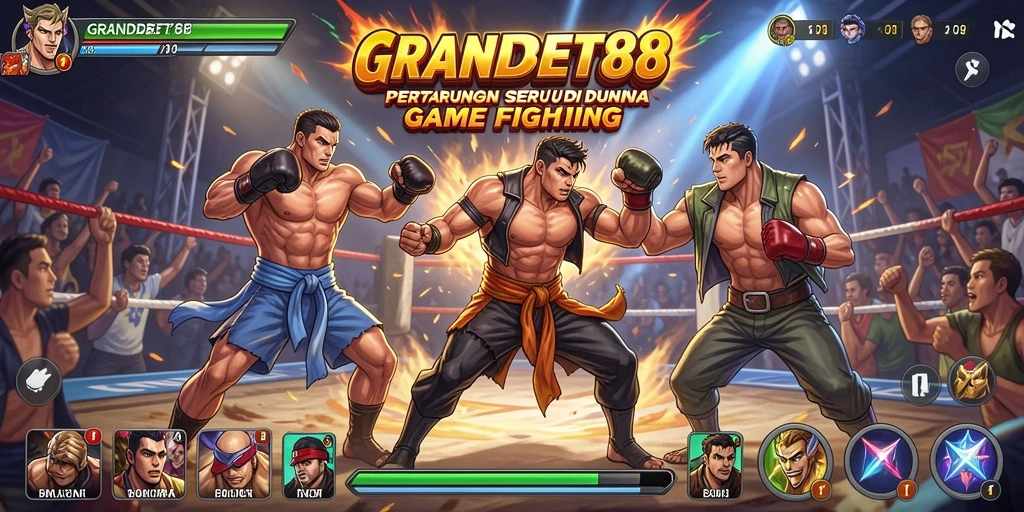 Screenshot gameplay yang menunjukkan pertarungan mendebarkan di GRANDBET88.