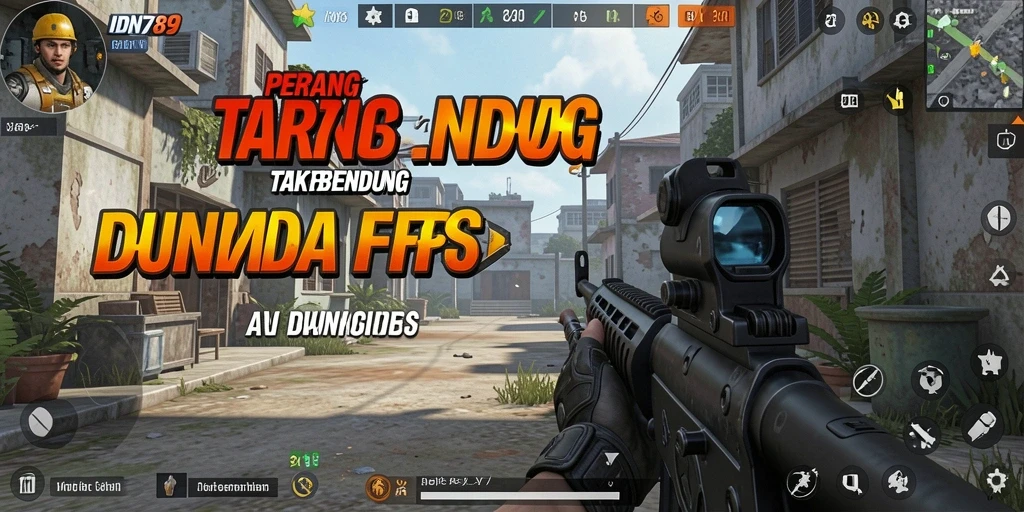 Tangkapan layar utama IDN789 menunjukkan aksi tembak-menembak yang intens dalam permainan FPS.