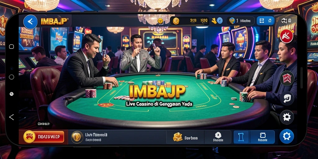 Tampilan gameplay Live Casino IMBAJP yang mendebarkan dan interaktif.