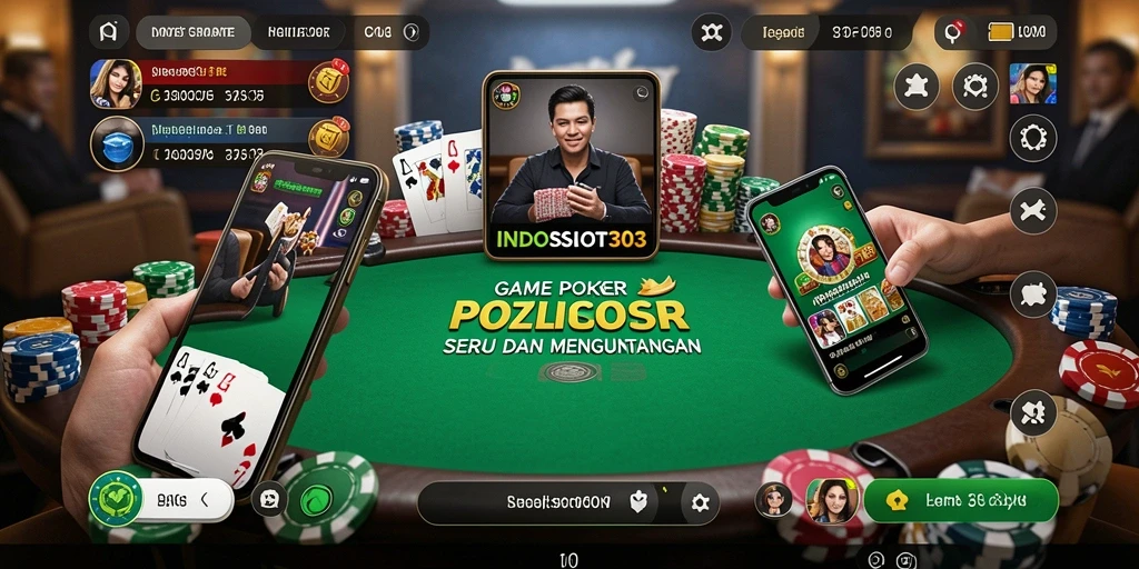 Screenshot gameplay poker INDOSLOT303 yang menampilkan suasana kompetitif.