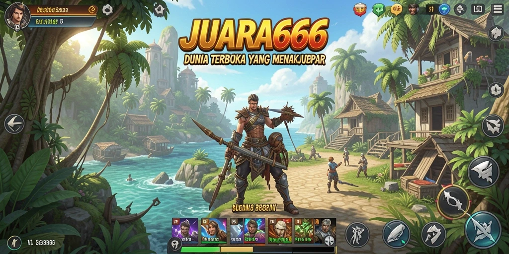 Screenshot gameplay JUARA666 yang menunjukkan kebebasan eksplorasi dunia terbuka.