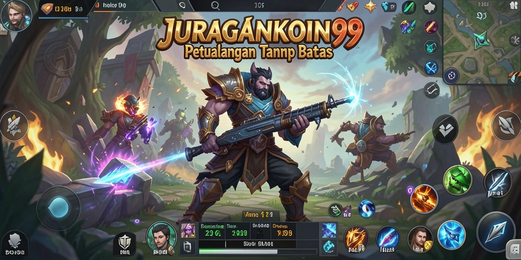 Tangkapan layar dari gameplay JURAGANKOIN99 menampilkan petualangan epik di dunia MMORPG.