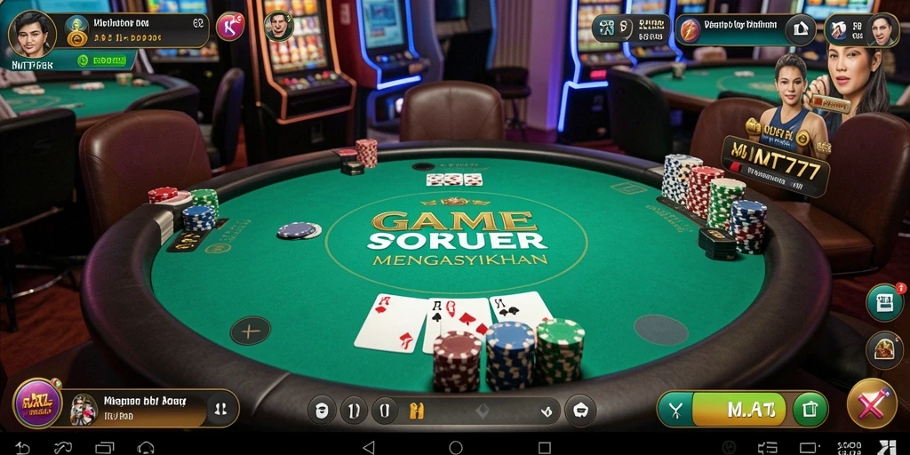Tampilan gameplay Poker yang seru dan menantang di MT777.