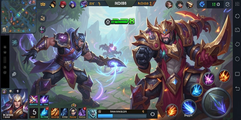 Screenshot gameplay RDI88 menunjukkan pertarungan tim yang dramatis.