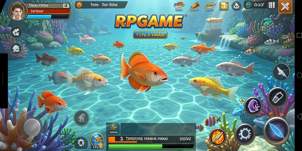 Screenshot gameplay RPGAME menampilkan suasana seru menembak ikan.