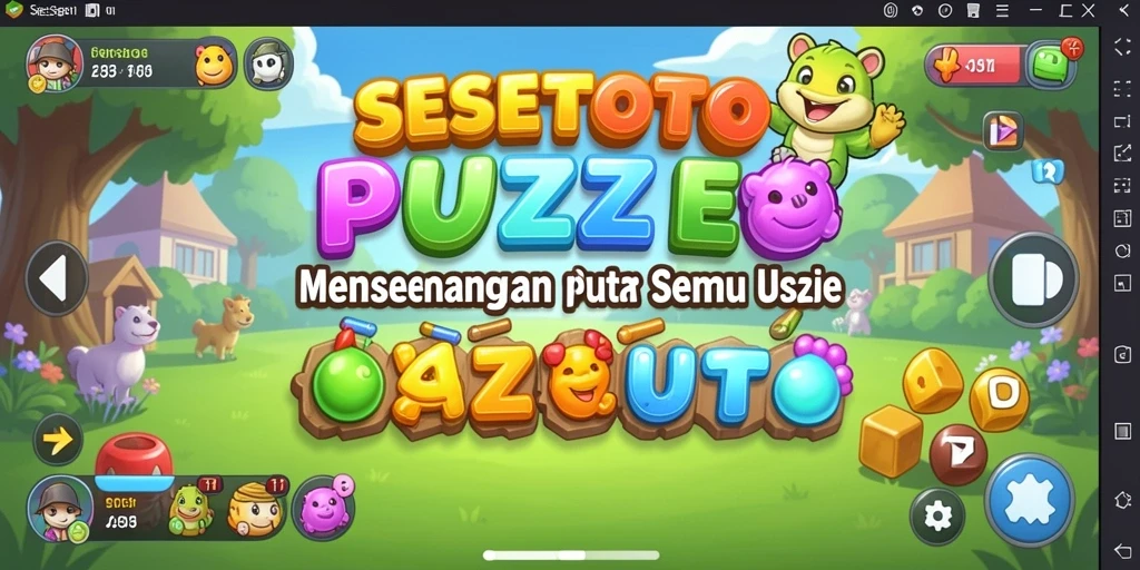 Tampilan gameplay SESETOTO yang menarik dan menantang puzzle.