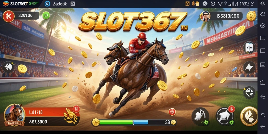 Tangkapan layar SLOT367 menampilkan kendaraan balap yang melaju kencang di lintasan.