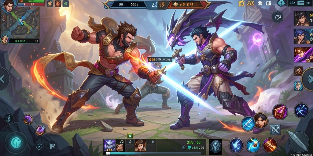 Tangkapan layar gameplay MOBA ZK9 yang mendebarkan.